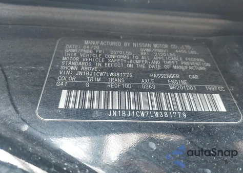 2020 Nissan Rogue Sport S Awd Xtronic Cvt z USA, uszkodzony, nr VIN JN1BJ1CW7LW381779